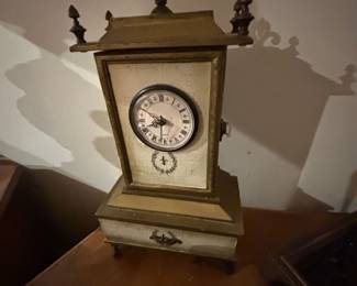 Vintage French Style Carriage Clock with Drawer