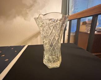 Anchor Hocking Star of David Cut Crystal Vase