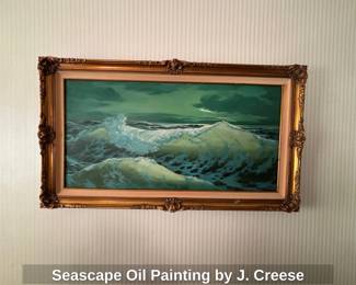 Seascape Oil Painting by J. Creese