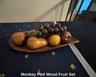 Monkey Pod Wood Fruit Set