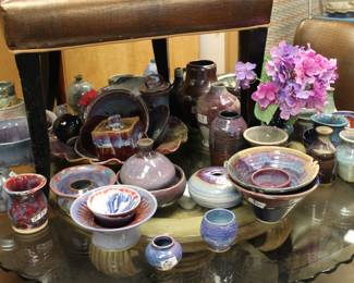 Purples and Pinks super nice glass top table as well