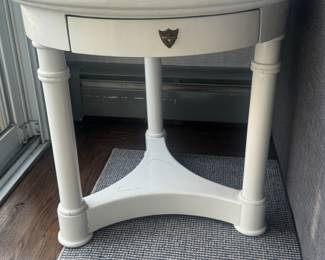 White end table. 