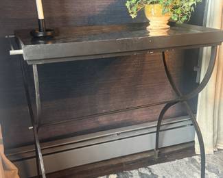 Bar/ tray removal tray.  Matt black iron. From Global Views/ design center in NYC. 