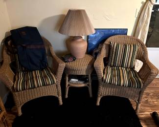 2 chairs and center table