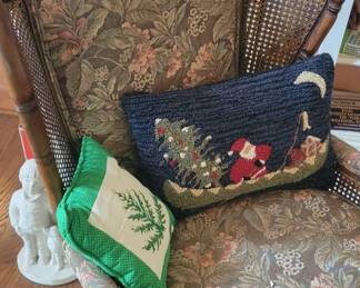 Faux bamboo and wicker chair 