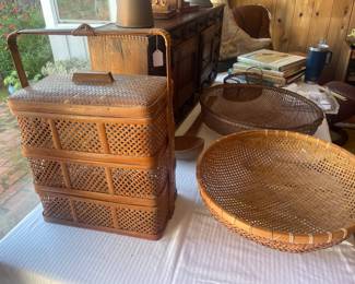 Vtg Asian baskets