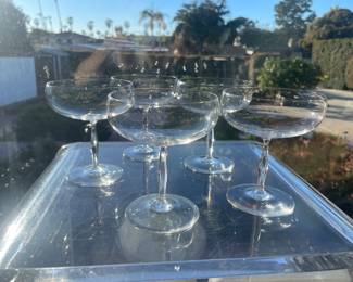 Antique Art Deco period Baccarat Champagne Coupes