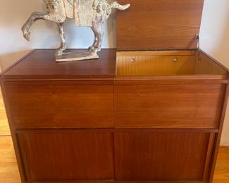 MCM Danish teak stereo console