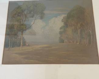 Early CA Plein Air ( pastel)  by listed artist Leonard Lester