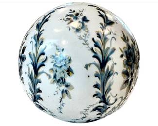 Ceramic Decorative Ball - Blue Toille Design