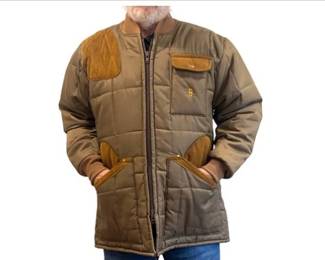 Quality Hunting Coat - Signed "Bob Allen" - Quilted Design With Suede Detailing