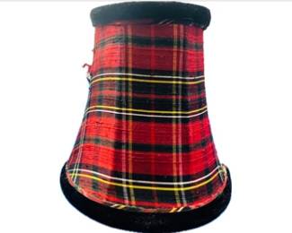 Silk Tartan Candelabra Shade With Velvet Trim