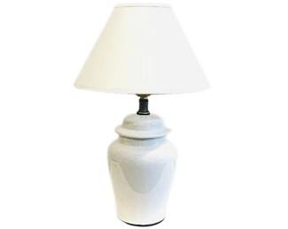 Small White Ceramic Ginger Jar Style Table Lamp