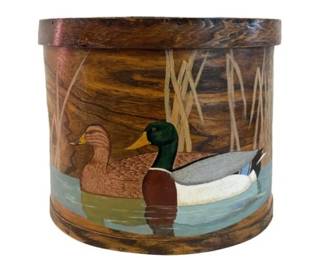 Vintage Pantry Box With Hand Painted Decoy Design