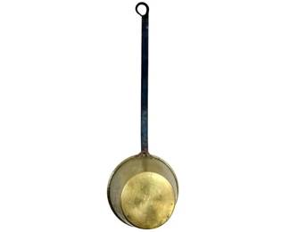 Antique Brass Dipper Fireplace Iron Rattail Handle