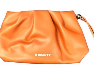 New! Leatherette Cosmetic Bag Clutch With Magnetic Snap Closure