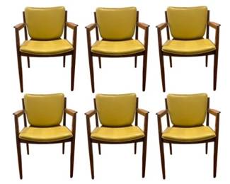 Six Vintage Thonet Arm Chairs - Mid-Century - Great Condition! Original Tags, Labels, & Upholstery