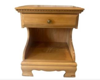 Maple Wood Nightstand With Drawer And Open Shelf Storage