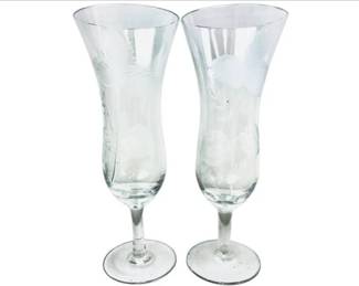 Acid Etched Vintage Parfait Flutes