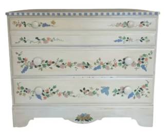 Handpainted Vintage Bureau - Signed "Crawford Furniture Jamestown, NY"