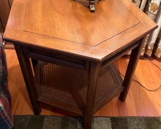 Side table with cane bottom vintage