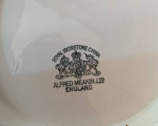 Ironstone stamp on pitcher set