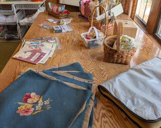 Sewing notions, needlepoint seat covers