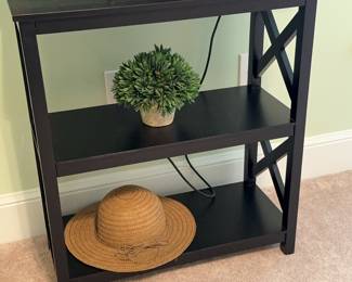 3 level black shelf/tv stand.