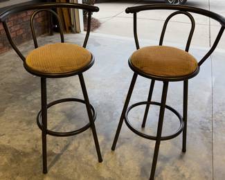 Pair of barstools. One swivels, one is a bit wobbly and needs repair.