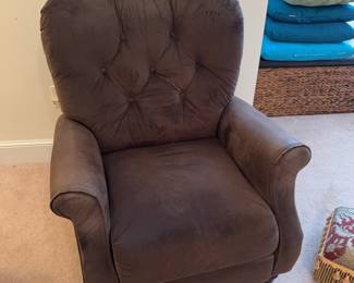 Brown recliner by American Furniture out of Mississippi. No stains or cuts noted.