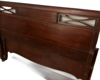 Traditional Mahogany Headboard with XPattern Cutout needs repair 56" wide