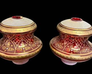 Red Bohemian Glass Lamp Bases