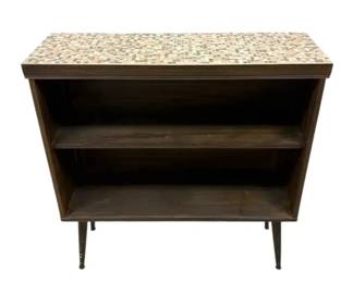 Short MCM Tiled Wooden Bookcase