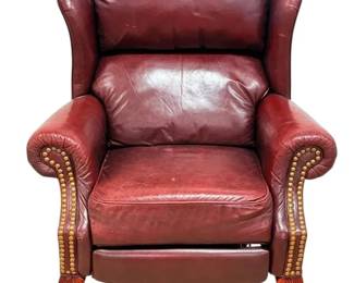 Red Leather Reclining Armchair