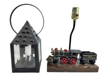 Cast Iron Train Electric Candle Lamps
