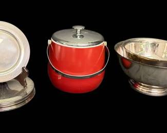 Gorham Silver plated Bowl With Rogers Plates More