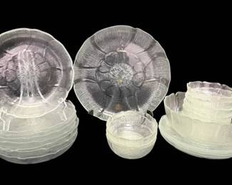 Glass Flower Plates Bowls