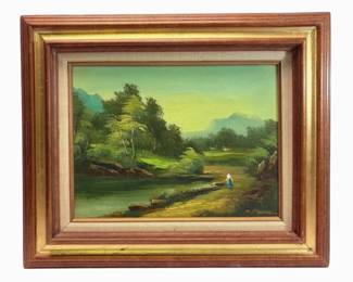 23x 19 Signed Landscape Oil Painting