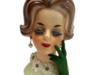Napcoware Green Gloved Lady Head Vase