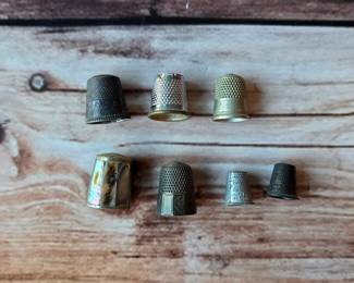 Vintage and sterling silver thimbles 