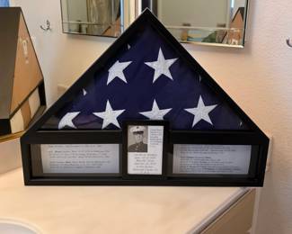 US Marine Corps flag and shadow box