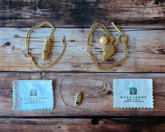 Rare 1990s Givenchy gold plated whistle necklace, vintage Max Factor whistle necklace, 