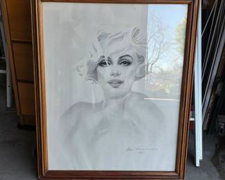 Marilyn Monroe limited edition signed lithograph by Gary Saderup