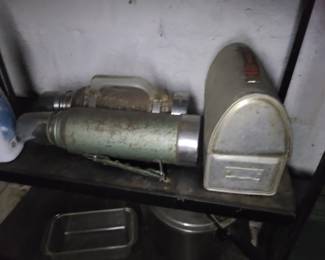 metal lunchbox, thermos