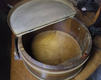 vintage wood bucket