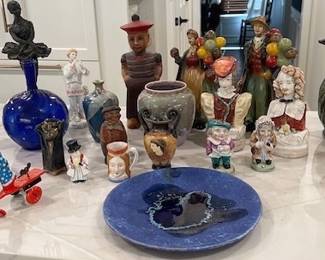 Grouping 5 Pottery, figurines, etc