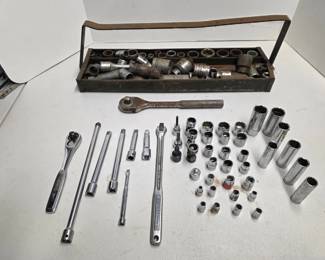 123 HugeLotOfCraftsmanRatchetSockets3812Drive