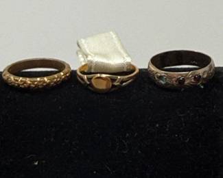 131 3BabyRingsInOldJewelryBoxesWIITMAKIJewelryStore