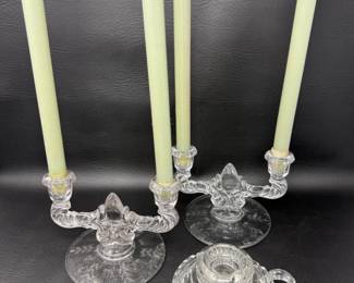 91 2ArtDecoDoubleCandelabrasSingleLoopCandlestick