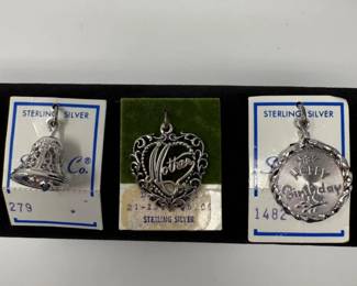 230 3VintageSterlingSilverBraceletCharms